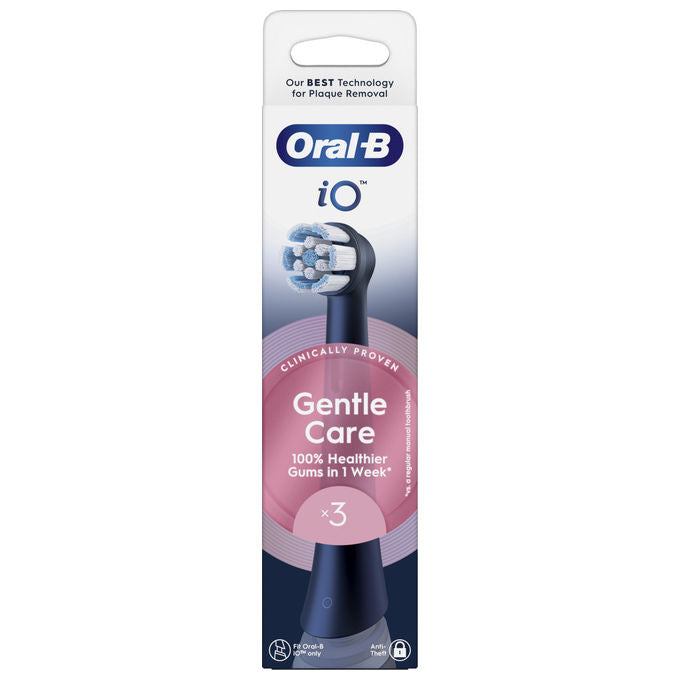Oral-B 80782587 iO Series Gentle Care Testine di Ricambio per Spazzolino Elettrico 3 pz colore Nero