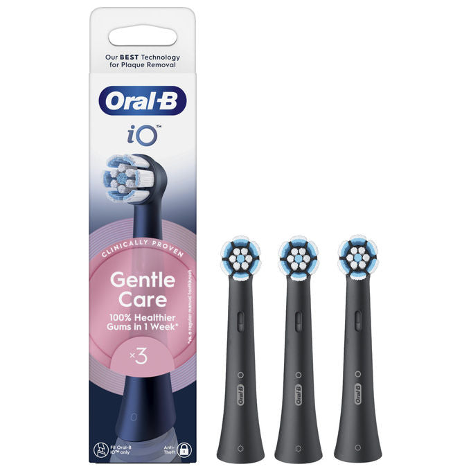 Oral-B 80782587 iO Series Gentle Care Testine di Ricambio per Spazzolino Elettrico 3 pz colore Nero