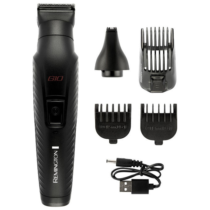 Remington PG2100 Graphite G10 Multitrimmer Kit Multigrooming 10 in 1 5 Accessori Lame Autoaffilanti autonomia 40 min colore Nero