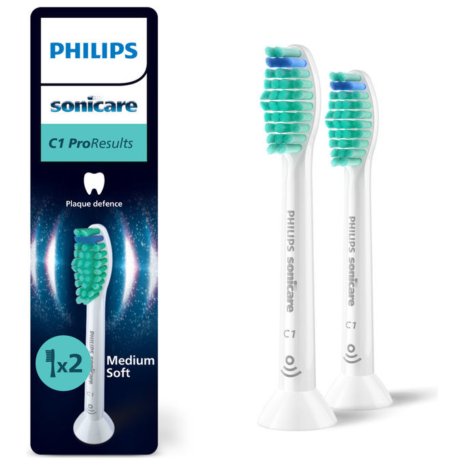 Philips HX6012-87 Sonicare C1 ProResults Testine di Ricambio Spazzolino Elettrico Sonico 2 pz colore Bianco