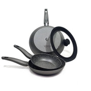 ARIMI TVSMNRLFP20 Mineralia Padella Antiaderente 24 cm Quarzotek 5 Strati Induzione Made in Italy colore Nero