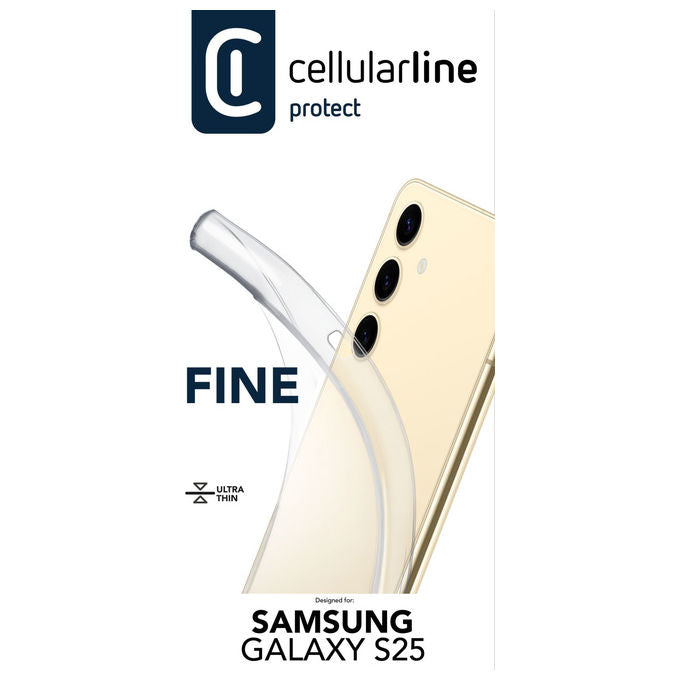 Cellularline FINECGALS25T Fine Cover Custodia Ultra Sottile per Samsung Galaxy S25 antiurto colore Trasparente