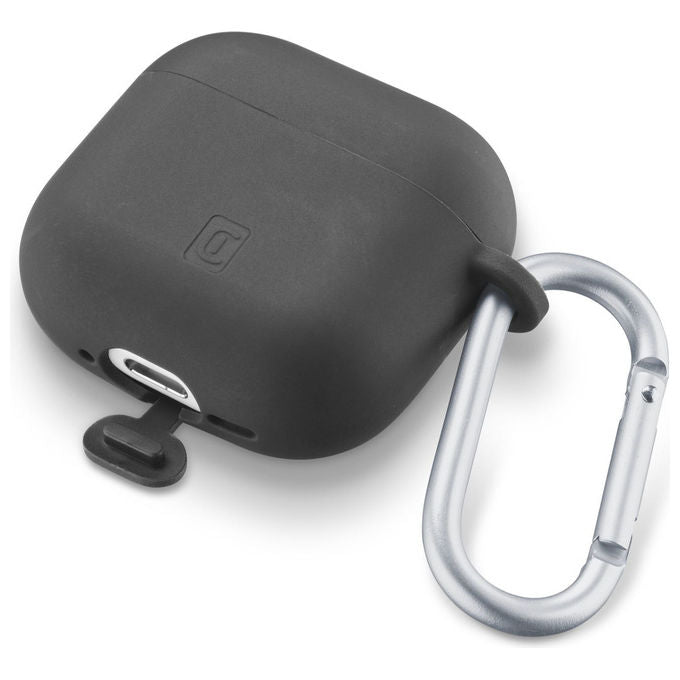 Cellularline BOUNCEAIRPODS4K Bounce Custodia AirPods 4 ANC Silicone con Gancio Compatibile Ricarica Wireless colore Nero