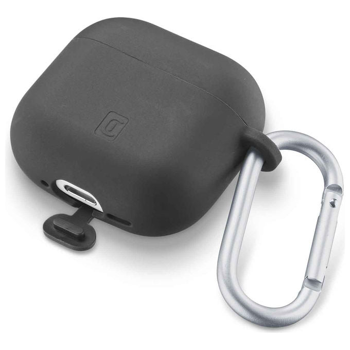 Cellularline BOUNCEAIRPODS4K Bounce Custodia AirPods 4 ANC Silicone con Gancio Compatibile Ricarica Wireless colore Nero