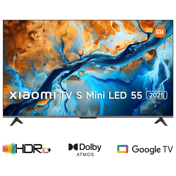 Xiaomi ELA5666EU TV S Mini LED 55'' 4K Ultra HD Smart Google TV 144Hz 1200 nit Dolby Vision Dolby Atmos colore Nero