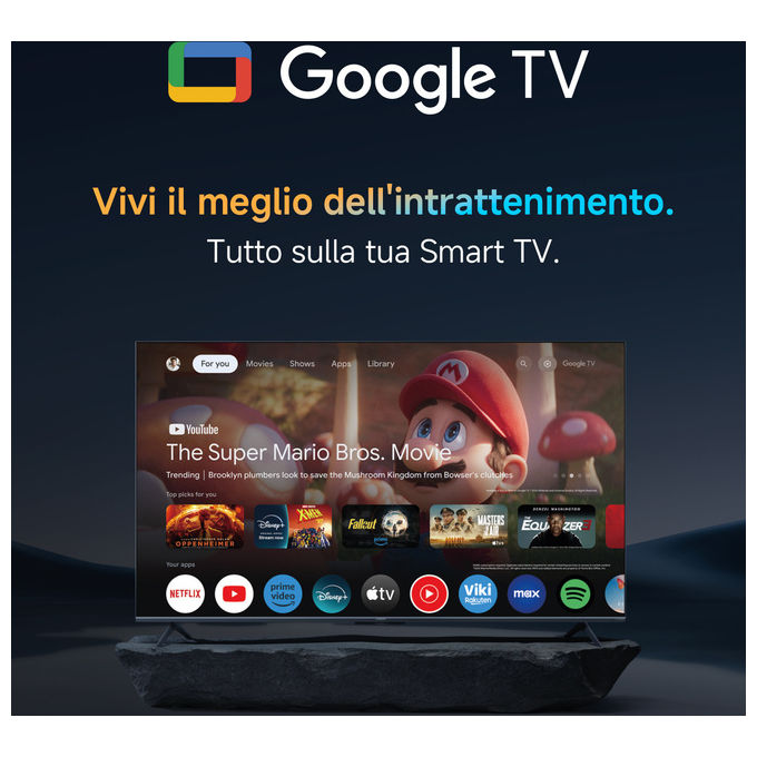 Xiaomi ELA5666EU TV S Mini LED 55'' 4K Ultra HD Smart Google TV 144Hz 1200 nit Dolby Vision Dolby Atmos colore Nero
