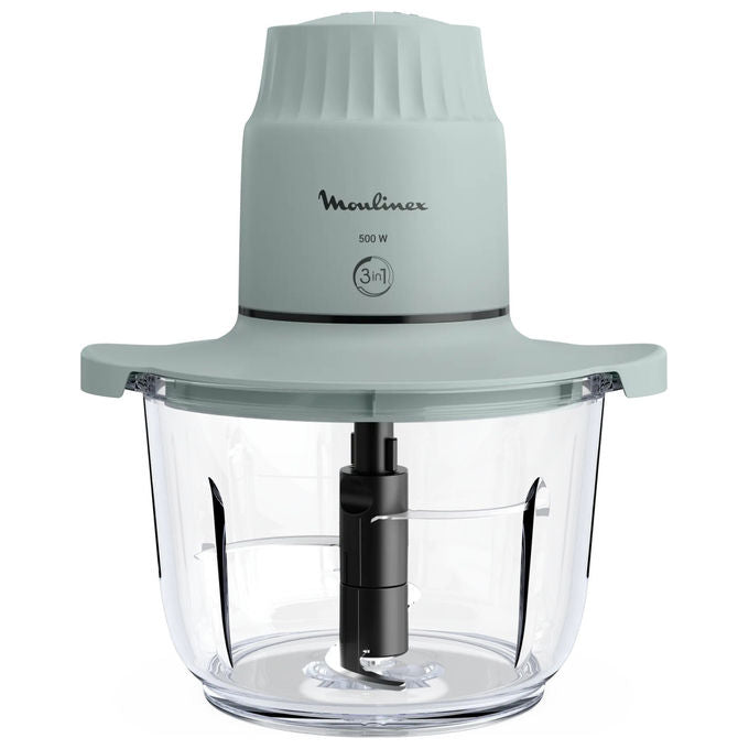 Moulinex DJ603110 Choppeo Tritatutto Recipiente Vetro Borosilicato 1 L 4 Lame Acciaio Inox 500 W 2 Velocita' colore Eucalipto