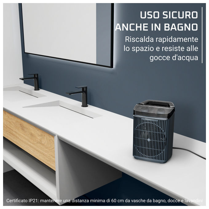 Rowenta SO6551 Intense Comfort Aqua Termoventilatore 2400 W IP21 3 modalita' copertura 40 m² colore Nero