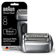 Braun 83M Series 8 Testina di Ricambio per Rasoio Elettrico 3 lame sostituzione ogni 18 mesi colore Nero