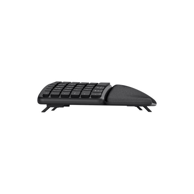 Trust 25459 Keyra Tastiera Wireless Ergonomica Multi dispositivo Bluetooth QWERTY Full size con Poggiapolsi colore Nero