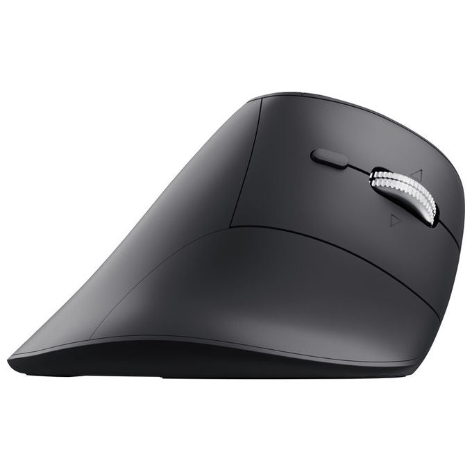 Trust 26107 Vyran Mouse Ergonomico Verticale Wireless RF 2.4GHz Bluetooth Ottico 4800 DPI 8 tasti Ricaricabile USB-C colore Nero