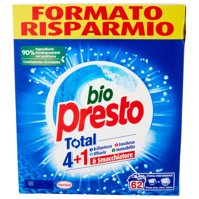 Bio Presto AJY18 Classico Detersivo Lavatrice in Polvere 62 Lavaggi 3.1 Kg