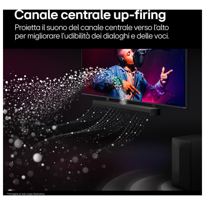 LG S70TR Soundbar 5.1.1 canali 500W Dolby Atmos DTS:X Subwoofer Wireless Casse Posteriori Incluse colore Nero