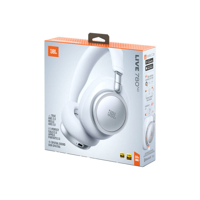 JBL LIVE780NC Live 780NC Cuffie Over-Ear Wireless ANC Hi-Res Audio Bluetooth 5.3 LDAC 50h autonomia colore Bianco