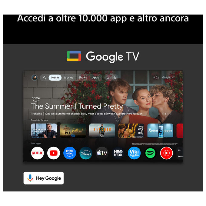 Sony K-50S25M2 BRAVIA 2 II Smart TV 50'' 4K Ultra HD LCD Direct-LED Google TV Dolby Atmos colore Nero