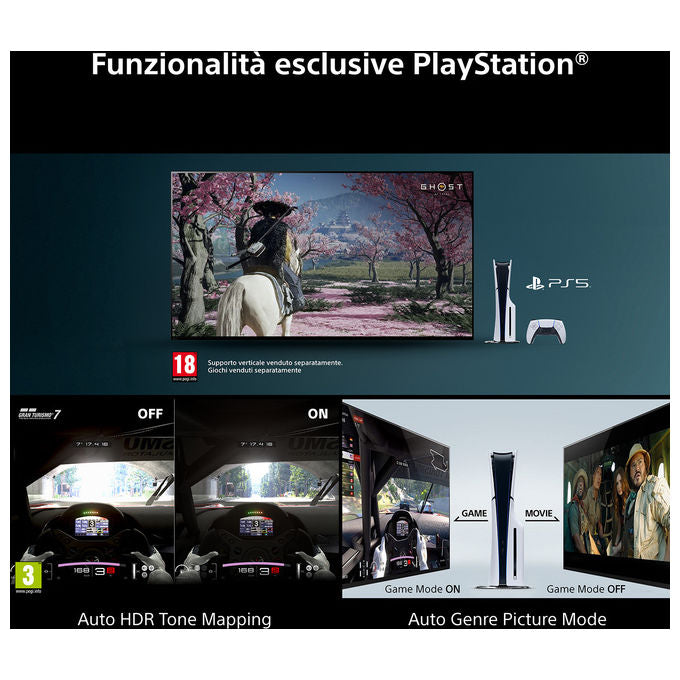 Sony K-75S25M2 BRAVIA 2 II TV 75'' 4K Ultra HD LCD Direct LED Google TV Dolby Atmos colore Nero