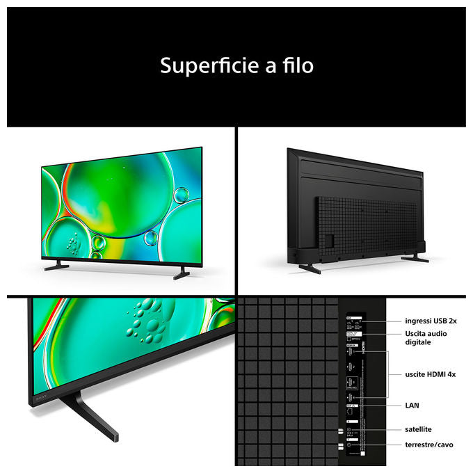 Sony K-75S25M2 BRAVIA 2 II TV 75'' 4K Ultra HD LCD Direct LED Google TV Dolby Atmos colore Nero