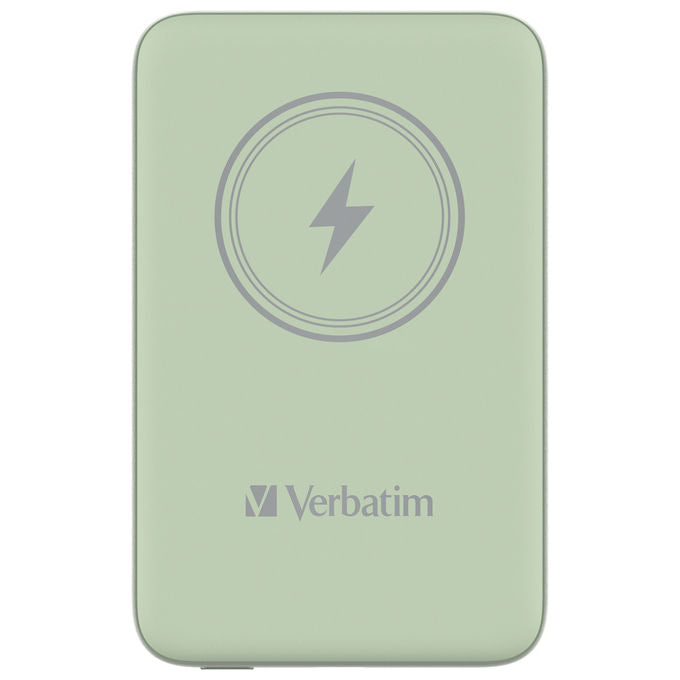 Verbatim 32246 Charge n Go Power Bank 10000 mAh Wireless MagSafe Quick Charge 3.0 USB-C 20W colore Verde