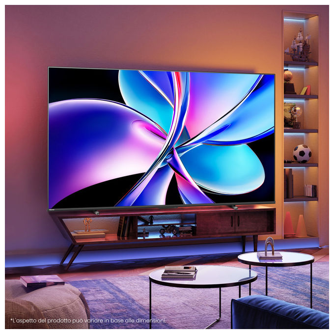 Hisense 100E7QPRO Smart TV QLED 100'' 4K Ultra HD 144Hz HDR Dolby Vision AMD FreeSync Premium VIDAA colore Nero