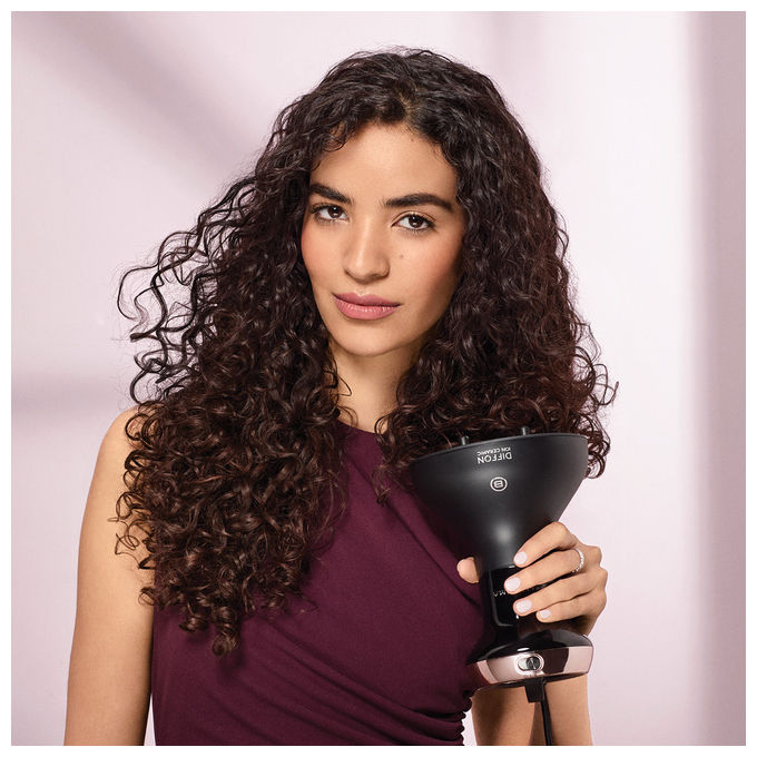 Bellissima 11968 Diffon Ion Ceramic Asciugacapelli 700 W Ion Ceramic 2 velocita' 2 temperature Curls Booster System doppio voltaggio colore Nero
