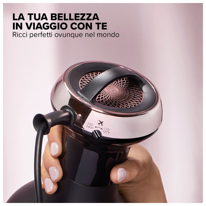 Bellissima 11968 Diffon Ion Ceramic Asciugacapelli 700 W Ion Ceramic 2 velocita' 2 temperature Curls Booster System doppio voltaggio colore Nero