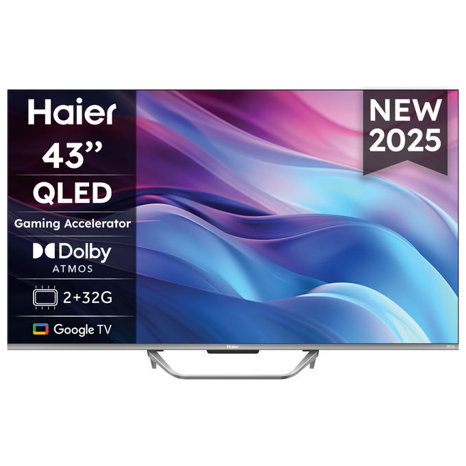 Haier H43Q80FUX Smart TV QLED 43'' 4K Ultra HD Google TV Dolby Atmos Dolby Vision Wi-Fi colore Nero