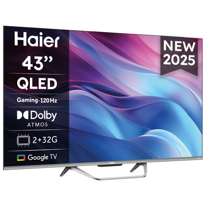 Haier H43Q80FUX Smart TV QLED 43'' 4K Ultra HD Google TV Dolby Atmos Dolby Vision Wi-Fi colore Nero