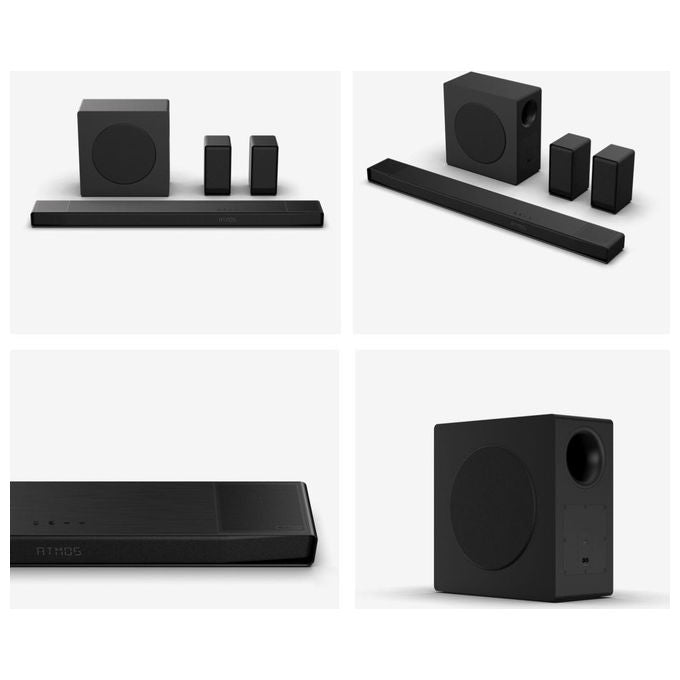 Hisense AX5140Q Soundbar 5.1.4 Canali 600 W Subwoofer Wireless 280 W Dolby Atmos DTS:X Bluetooth 5.3 eARC colore Nero