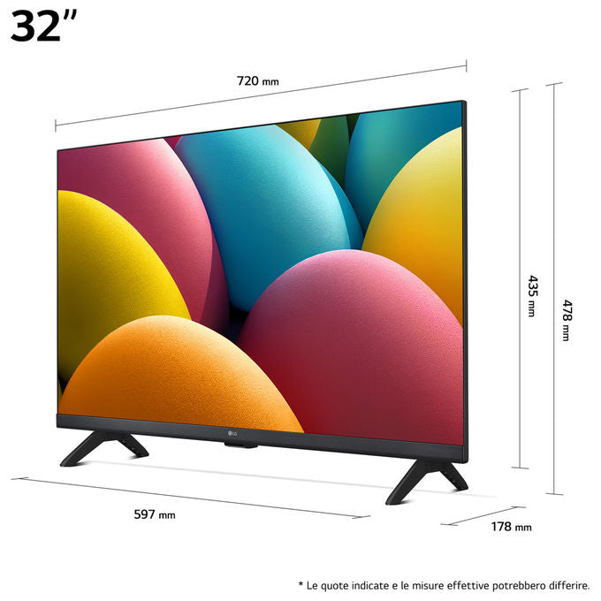 LG 32LR6000LA Smart TV LED 32'' Full HD webOS 23 HDR10 Wi-Fi Bluetooth Game Optimizer colore Nero