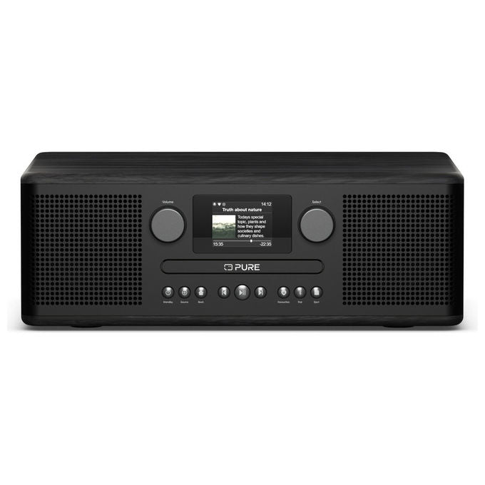 Pure 254587 Classic C-D6i Mini Hi-Fi All-in-One Radio Internet DAB+ FM Bluetooth 5.3 Lettore CD WiFi 30W colore Nero