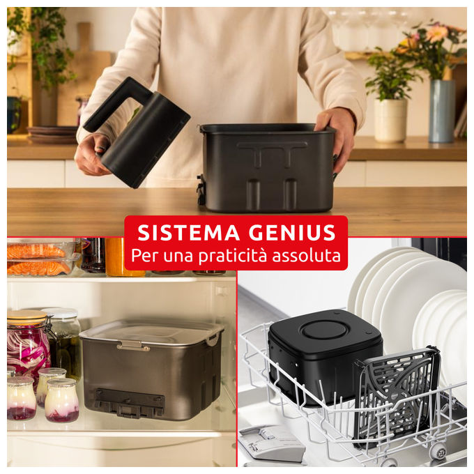 Moulinex EZ8428F0 Easy Fry Silence Friggitrice ad aria 7 L 1800 W 10 Programmi Display Touch colore Nero