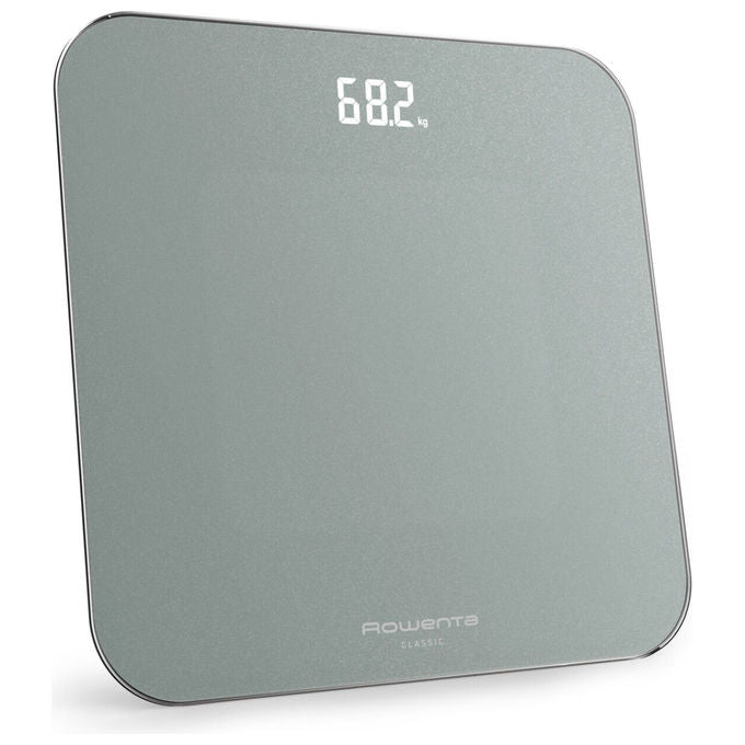 Rowenta BS1903V0 Classic 2.0 Bilancia Pesapersone Digitale Display LED Invisibile 180 Kg Vetro Temperato 31x31 cm colore Eucalipto