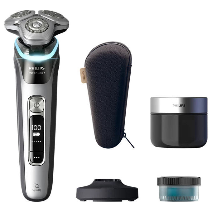 Philips XP9204-30 i9000 Prestige Rasoio elettrico rotativo bagnato e asciutto 3 testine autonomia 60 min colore Argento