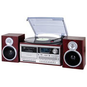 Trevi TT1072 Giradischi Stereo Multifunzione DAB FM CD Cassetta USB SD Bluetooth 25 W colore Legno