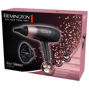 Remington D5305 Rose Shimmer Asciugacapelli 2200 W Ionico 3 temperature 2 velocita' concentratore diffusore inclusi colore Nero Rosa