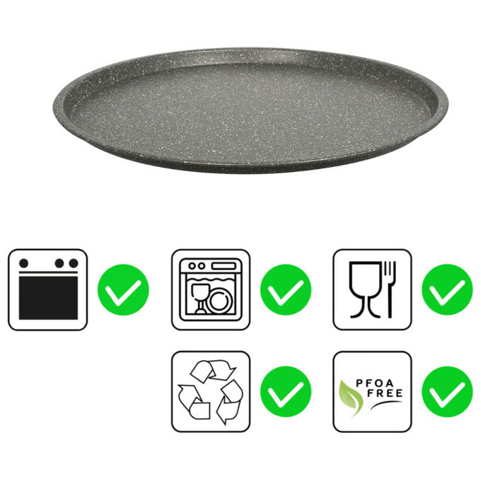 Aeternum AP000052 Madame Petravera Teglia per Pizza Tonda Antiaderente 33 cm colore Grigio