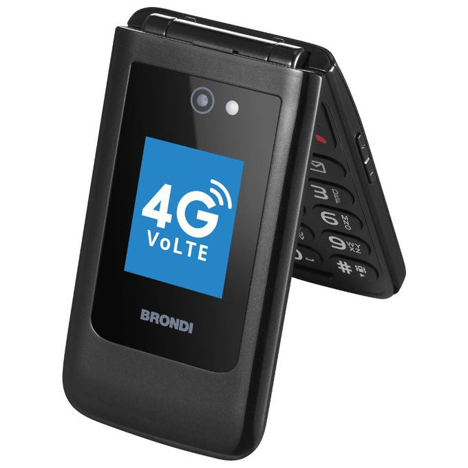 Brondi MAGNUM XXL 4G Telefono Cellulare a Conchiglia Dual SIM 4G Display 3.2'' Fotocamera 2 MP Bluetooth 5.1 colore Nero
