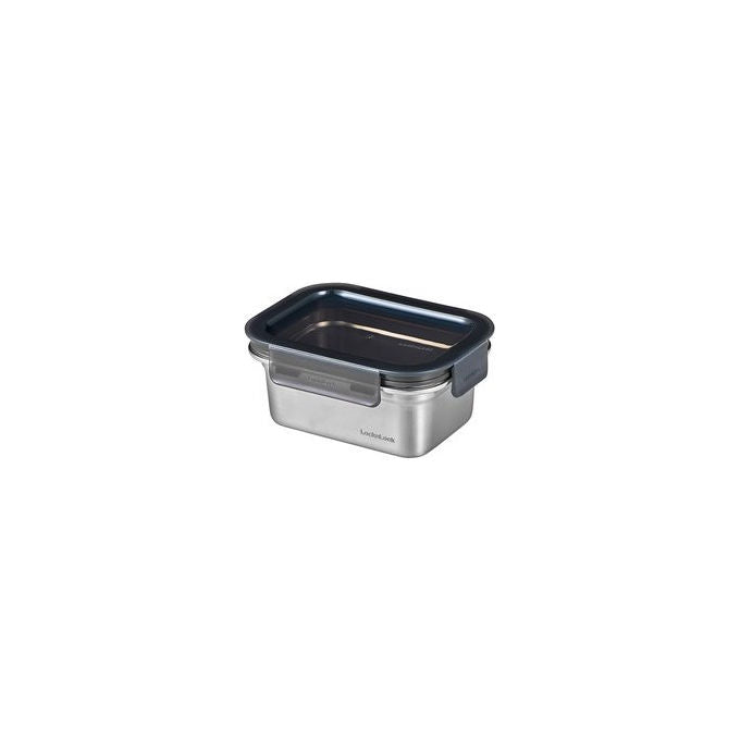 LocknLock LST512NEW Contenitore per Alimenti Inox Ermetico Impilabile Rettangolare 500 ml Microonde Lavastoviglie colore Argento