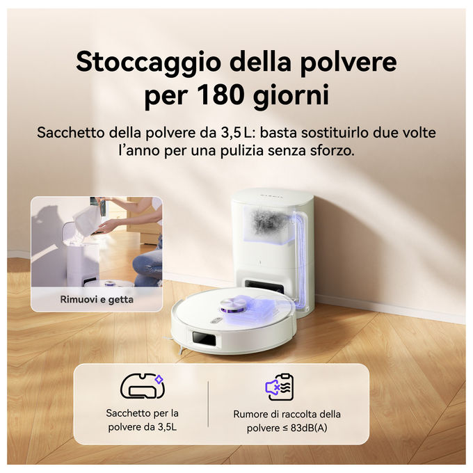 Narwal CP-ZD-A00198-00-00 Freo S Robot Aspirapolvere Lavapavimenti LDS 8000 Pa 3.5 L autonomia 210 min Wi-Fi App Mappatura 3D colore Bianco