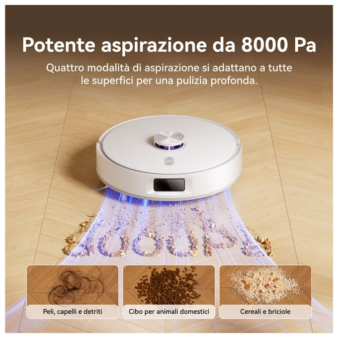Narwal CP-ZD-A00198-00-00 Freo S Robot Aspirapolvere Lavapavimenti LDS 8000 Pa 3.5 L autonomia 210 min Wi-Fi App Mappatura 3D colore Bianco