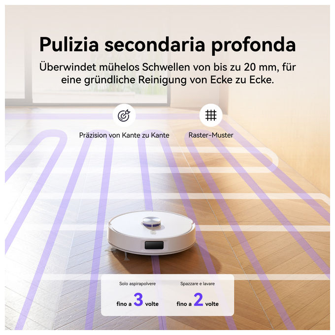 Narwal CP-ZD-A00198-00-00 Freo S Robot Aspirapolvere Lavapavimenti LDS 8000 Pa 3.5 L autonomia 210 min Wi-Fi App Mappatura 3D colore Bianco