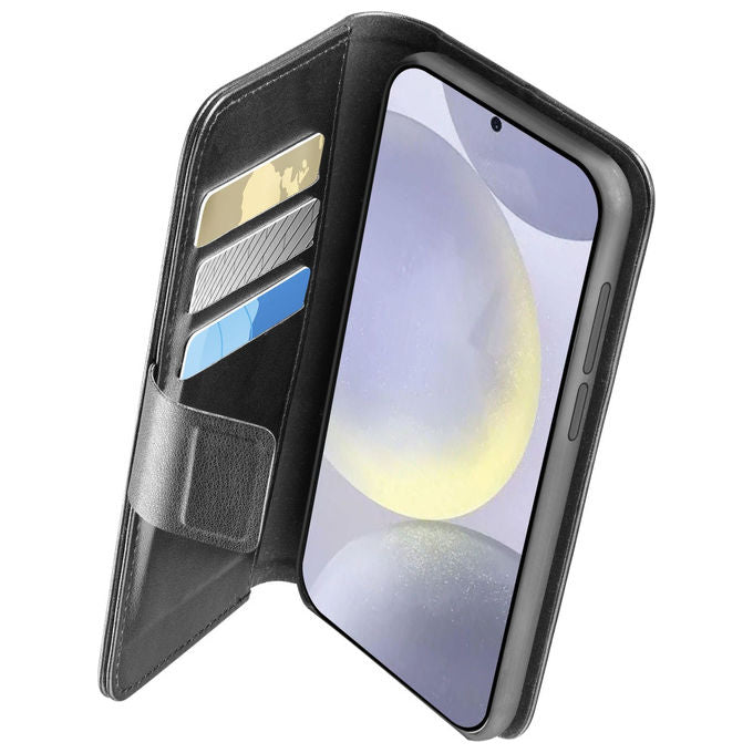 Cellularline BOOKAG2GALS25K Book Agenda Custodia a Libro Samsung Galaxy S25 Ecopelle Chiusura Magnetica RFID 3 Tasche colore Nero