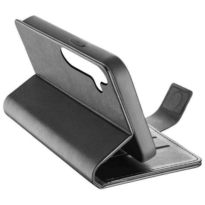 Cellularline BOOKAG2GALS25K Book Agenda Custodia a Libro Samsung Galaxy S25 Ecopelle Chiusura Magnetica RFID 3 Tasche colore Nero