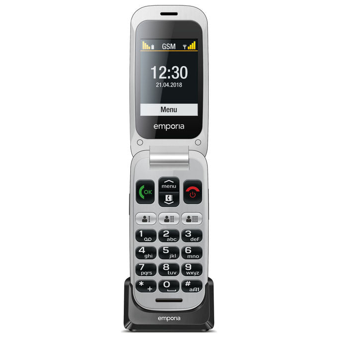 Emporia V200_001_SG emporiaONE Telefono per Anziani a Conchiglia 2G 2.4'' 2 MP Bluetooth IP54 colore Grigio Argento