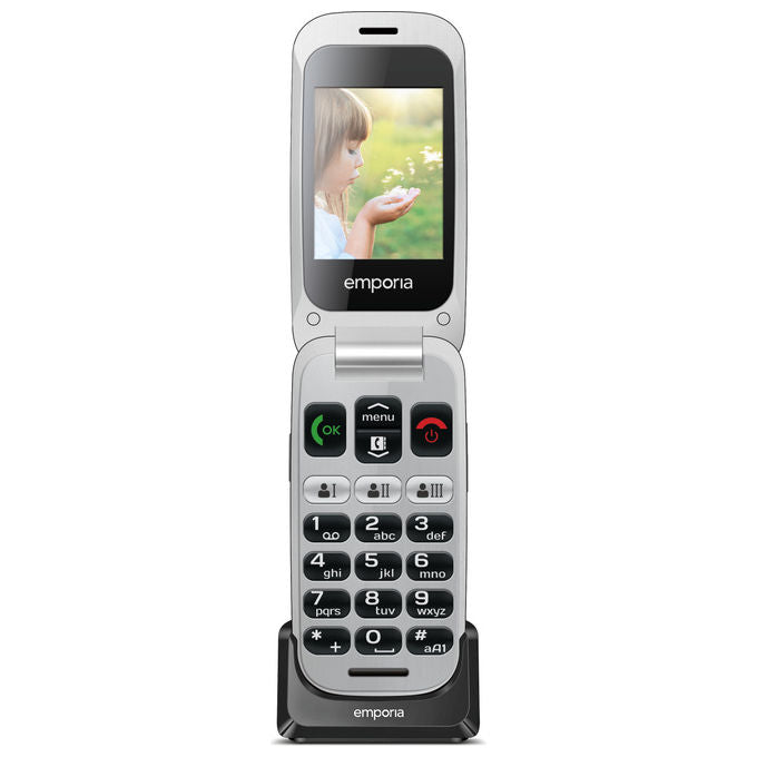 Emporia V200_001_SG emporiaONE Telefono per Anziani a Conchiglia 2G 2.4'' 2 MP Bluetooth IP54 colore Grigio Argento