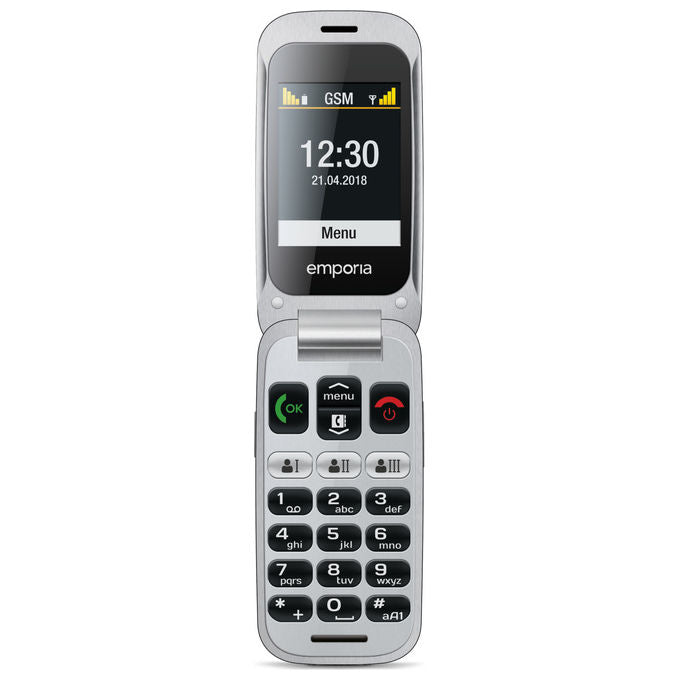 Emporia V200_001_SG emporiaONE Telefono per Anziani a Conchiglia 2G 2.4'' 2 MP Bluetooth IP54 colore Grigio Argento