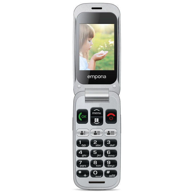 Emporia V200_001_SG emporiaONE Telefono per Anziani a Conchiglia 2G 2.4'' 2 MP Bluetooth IP54 colore Grigio Argento