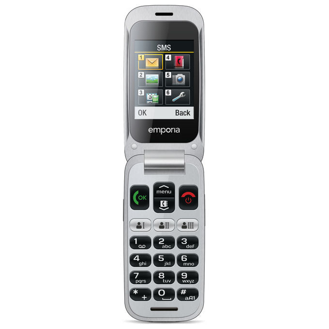 Emporia V200_001_SG emporiaONE Telefono per Anziani a Conchiglia 2G 2.4'' 2 MP Bluetooth IP54 colore Grigio Argento