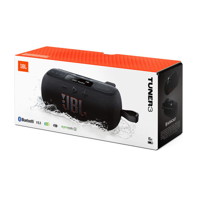 JBL TUNER3BLK TUNER 3 Radio Portatile DAB DAB+ FM Bluetooth 5.3 7 W IP68 Batteria 12 h colore Nero