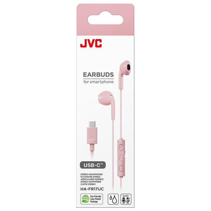 JVC HA-FR17UC Auricolari In-ear Cablati USB Tipo-C Microfono Integrato IPX2 colore Rosa